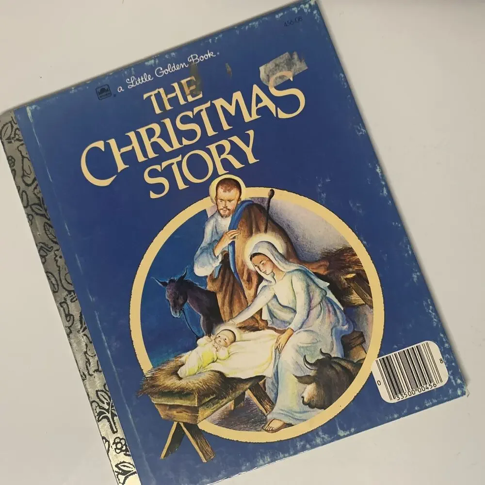 VTG Christmas Little Golden Books Lot of 4 Nativity Santa Rudolph